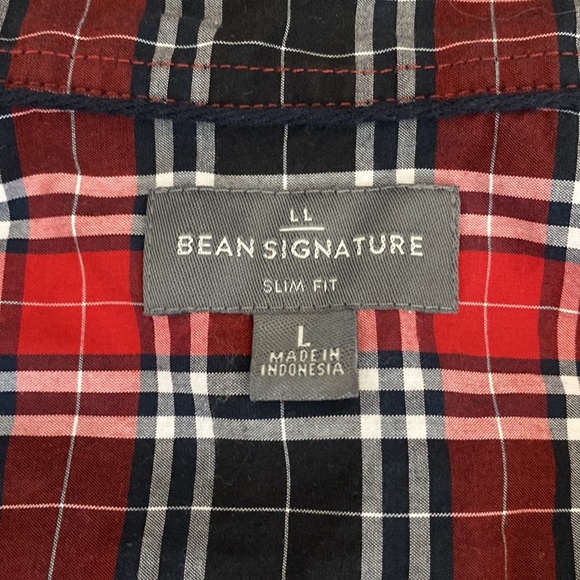LL Bean Slim Fit Large Plaid Button Up - Picture 2 of 2
